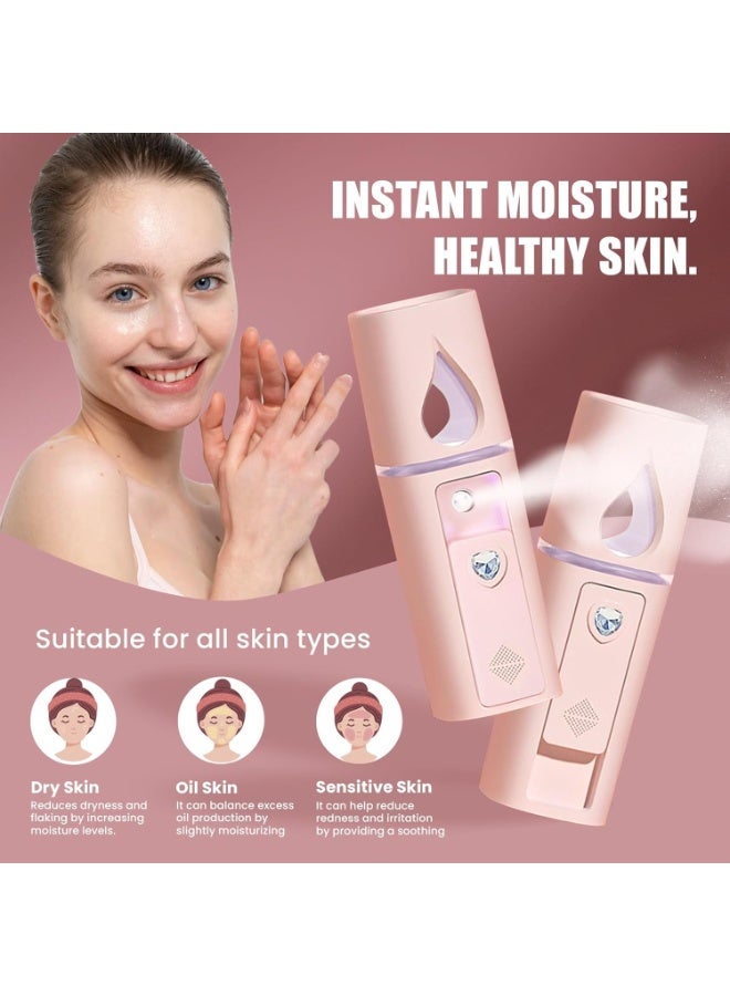 Nano Facial Mist Sprayer – 20ml Portable Face Steamer for Moisturizing & Hydration – USB Rechargeable Atomization Device for Skin Refreshing, Face Care, Travel & Home Use - Image 2